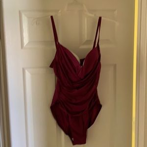 La Blanca Burgundy One-Piece Swimsuit